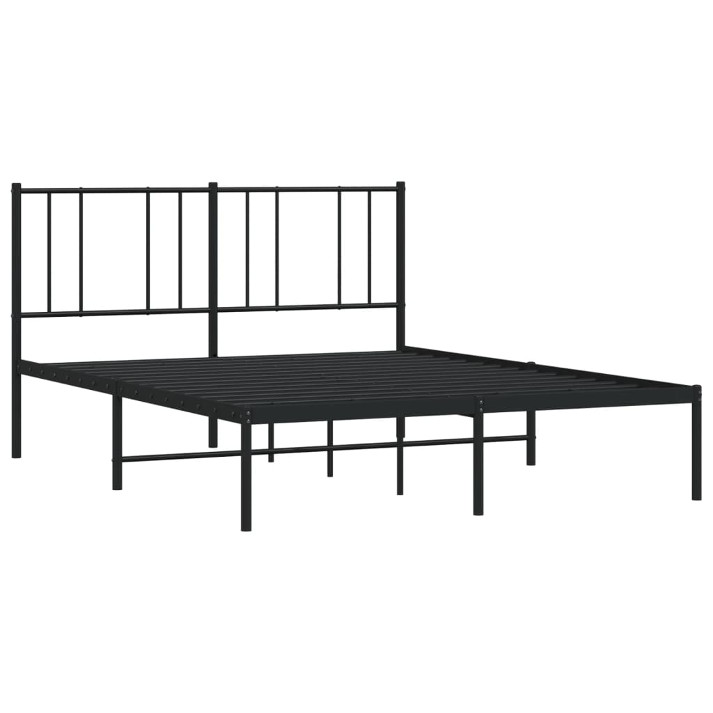 Sengeramme i metall med hodegavl svart 140x190 cm