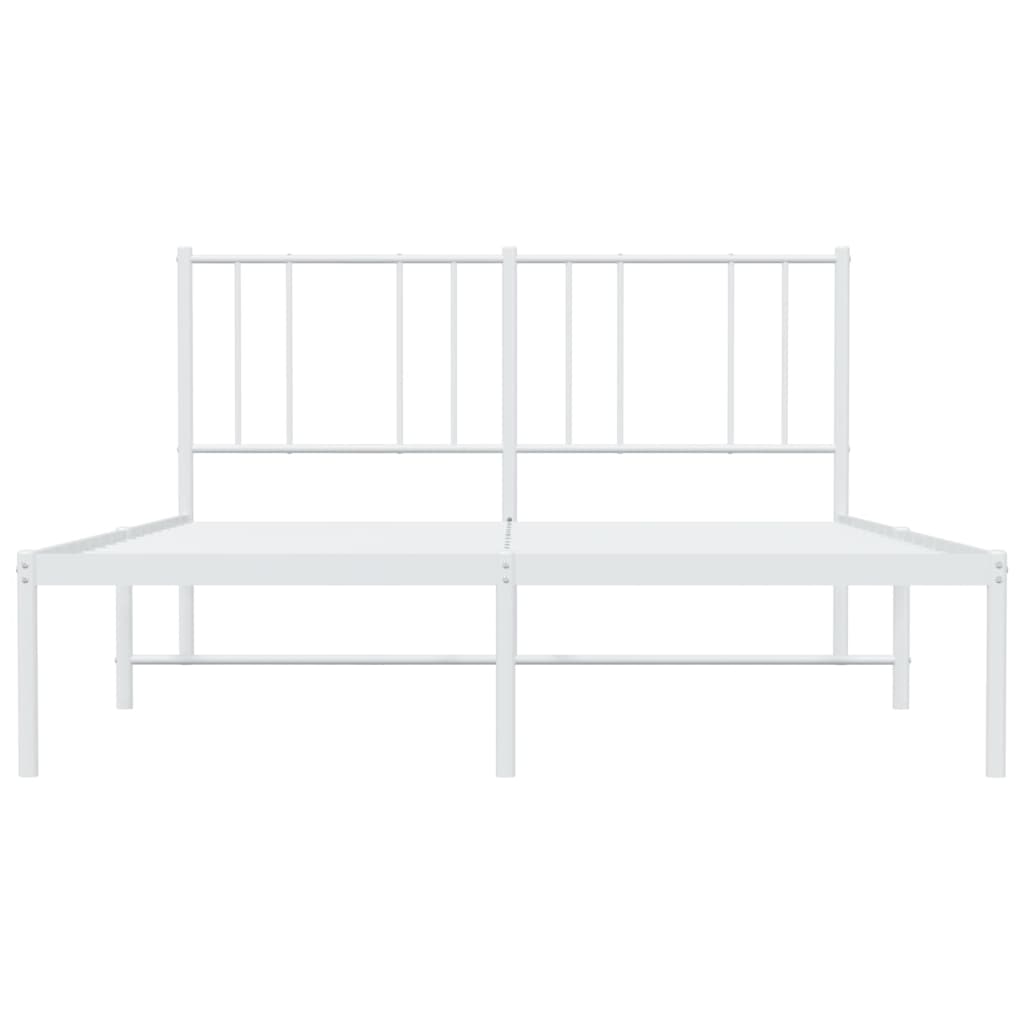 Sengeramme i metall med hodegavl hvit 135x190 cm