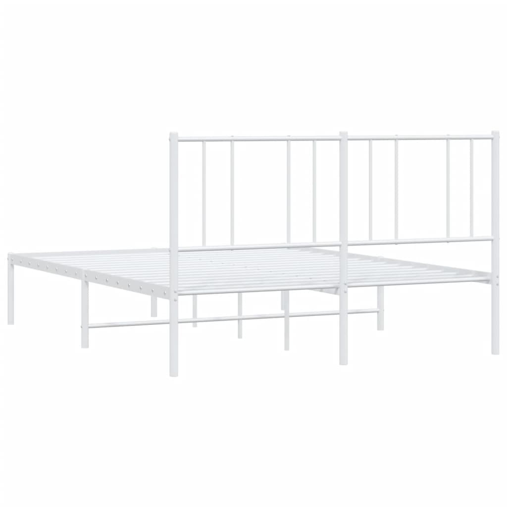 Sengeramme i metall med sengegavl hvit 160x200 cm