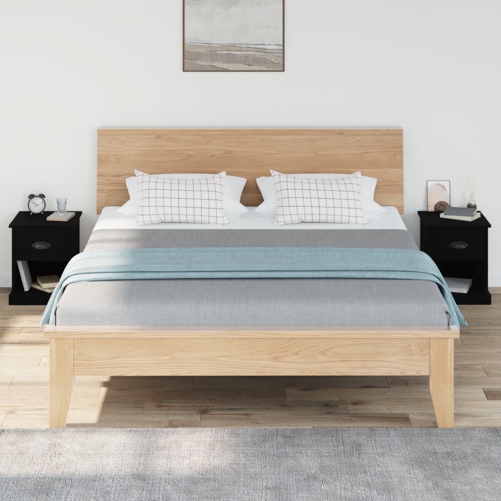 Nattbord 2 stk svart 39x39x47,5 cm konstruert tre