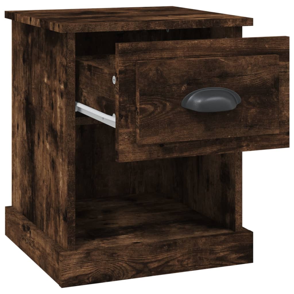 Nattbord 2 stk røkt eik 39x39x47,5 cm konstruert tre
