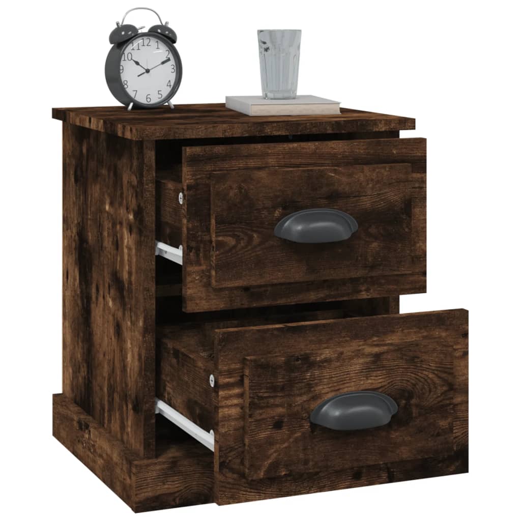 Nattbord 2 stk røkt eik 39x39x47,5 cm konstruert tre