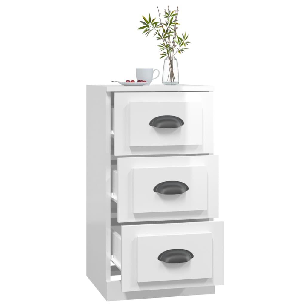 Skjenk høyglans hvit 36x35,5x67,5 cm konstruert tre