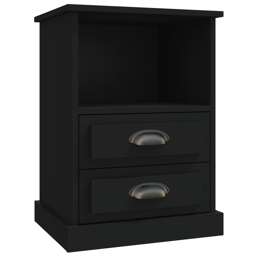 Nattbord 2 stk svart 43x36x60 cm