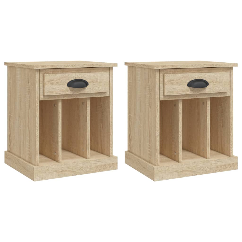 Nattbord 2 stk sonoma eik 43x36x50 cm