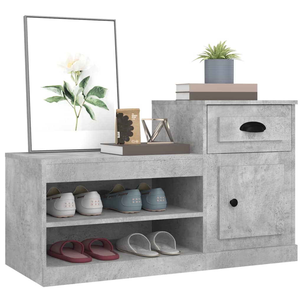 Skoskap betonggrå 100x42x60 cm konstruert tre