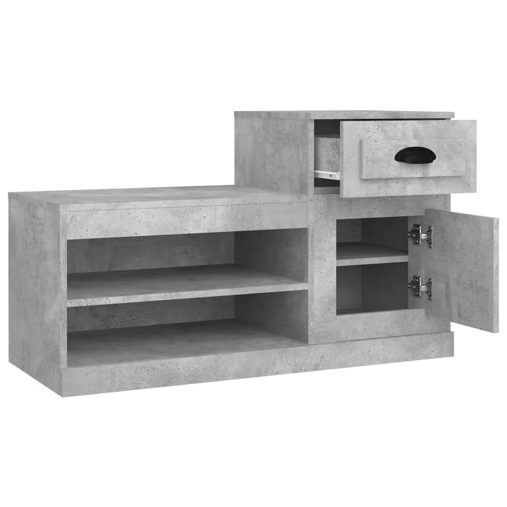 Skoskap betonggrå 100x42x60 cm konstruert tre