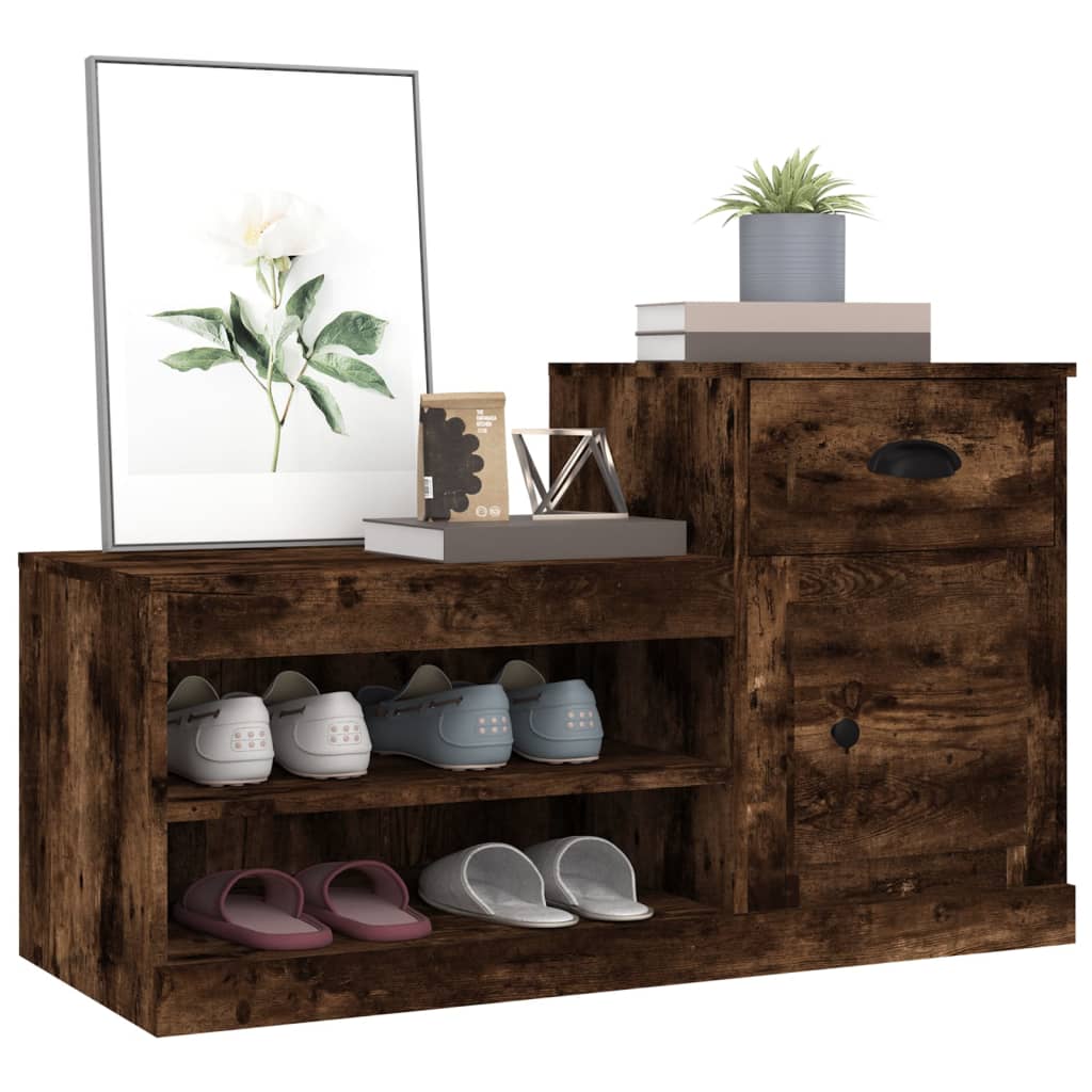 Skoskap røkt eik 100x42x60 cm konstruert tre