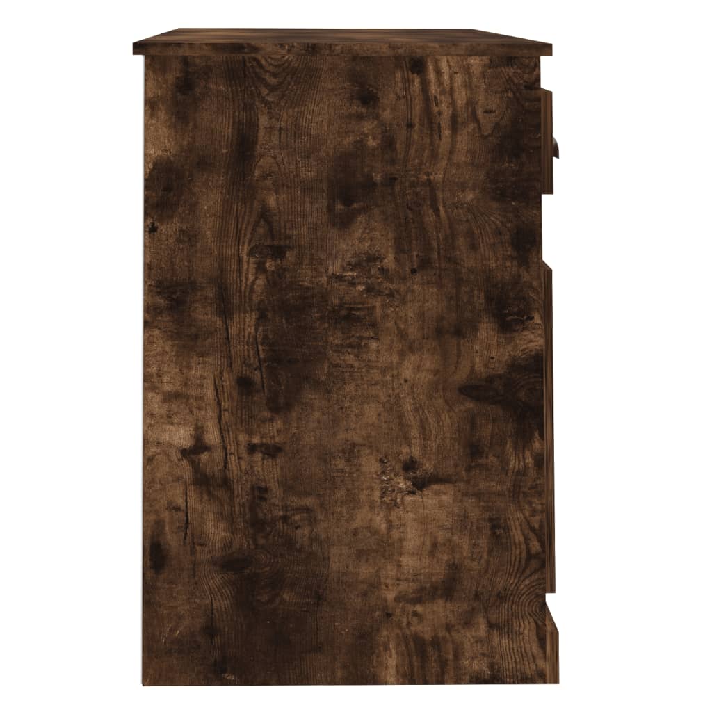 Skrivebord med skuff røkt eik 115x50x75 cm konstruert tre