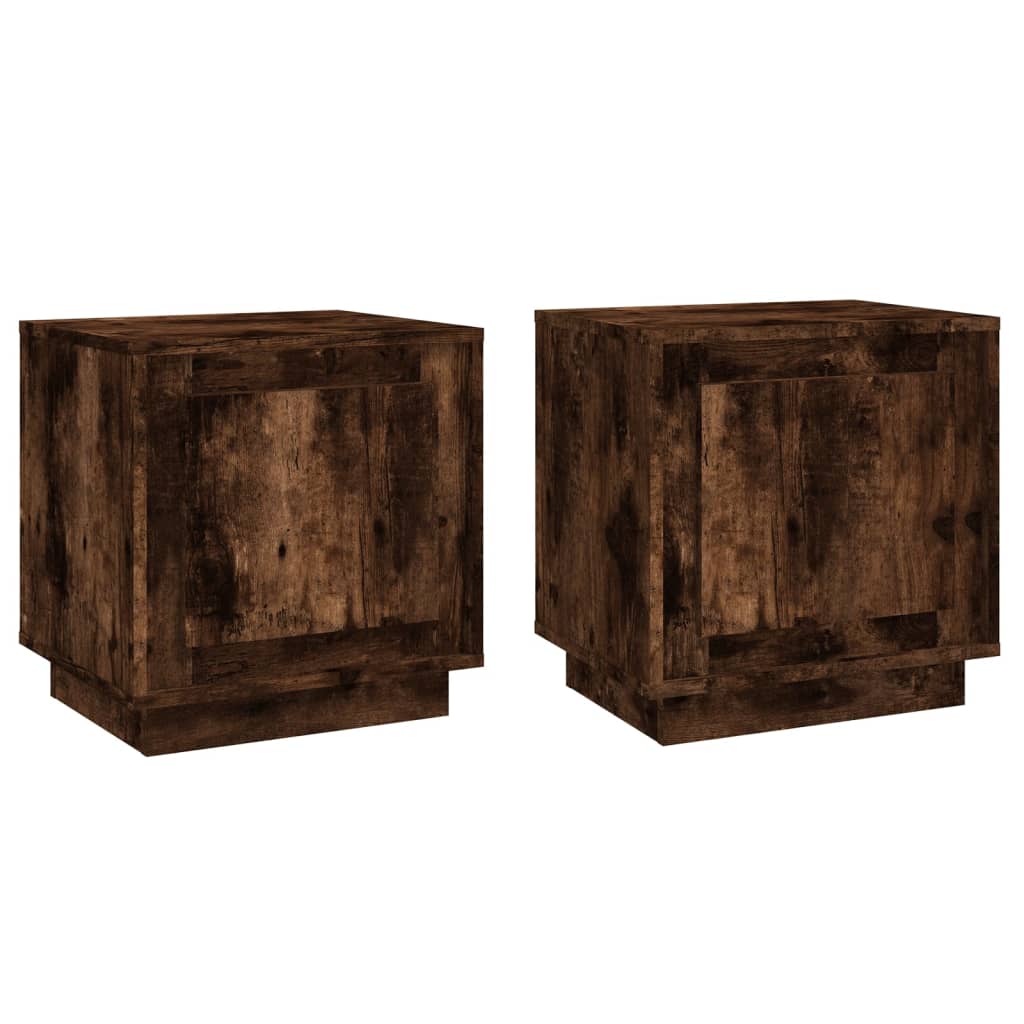 Nattbord 2 stk røkt eik 44x35x45 cm konstruert tre