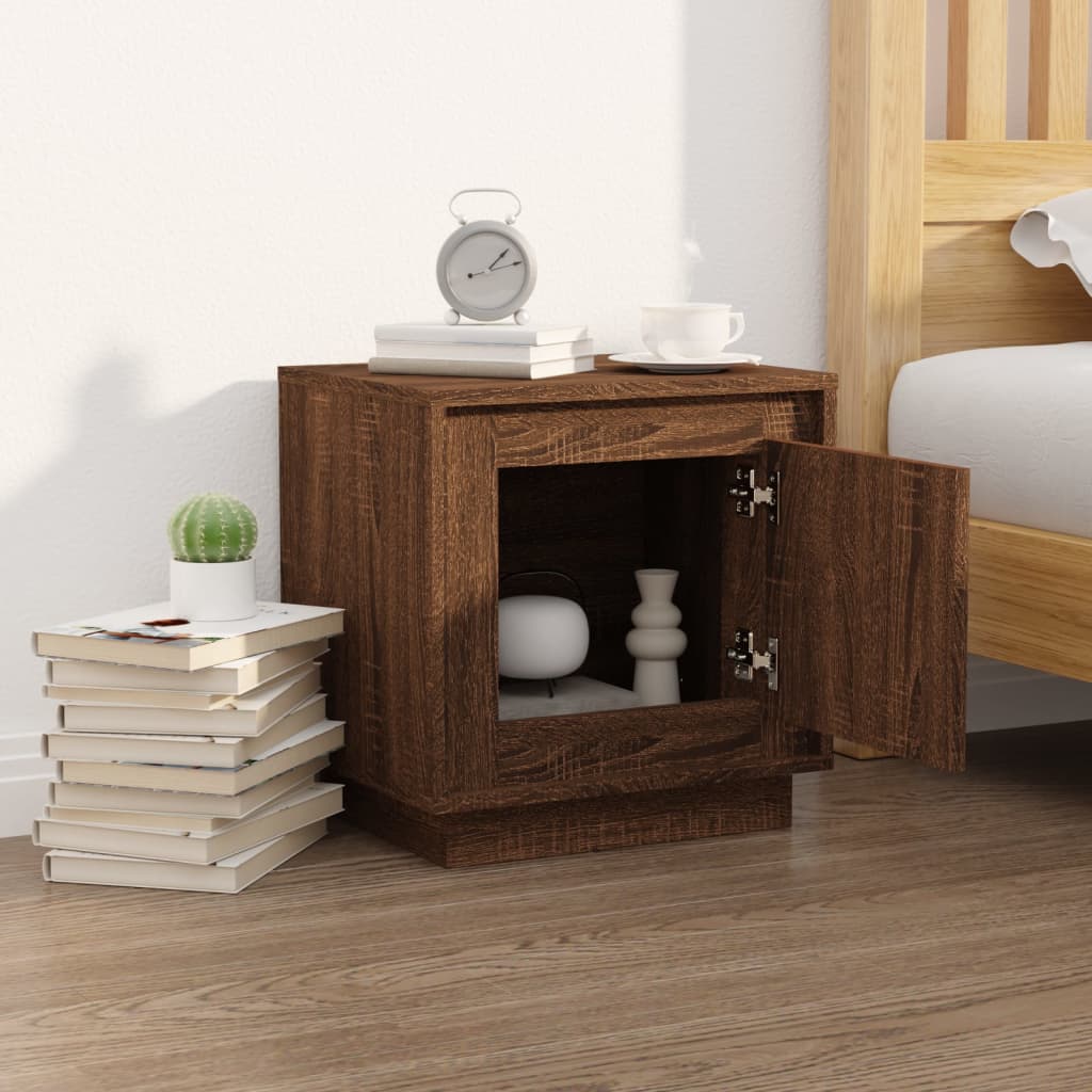 Nattbord brun eik 44x35x45 cm konstruert tre