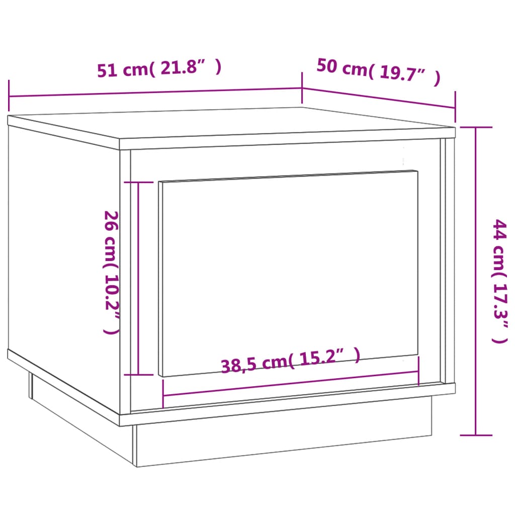 Salongbord sonoma eik 51x50x44 cm konstruert tre