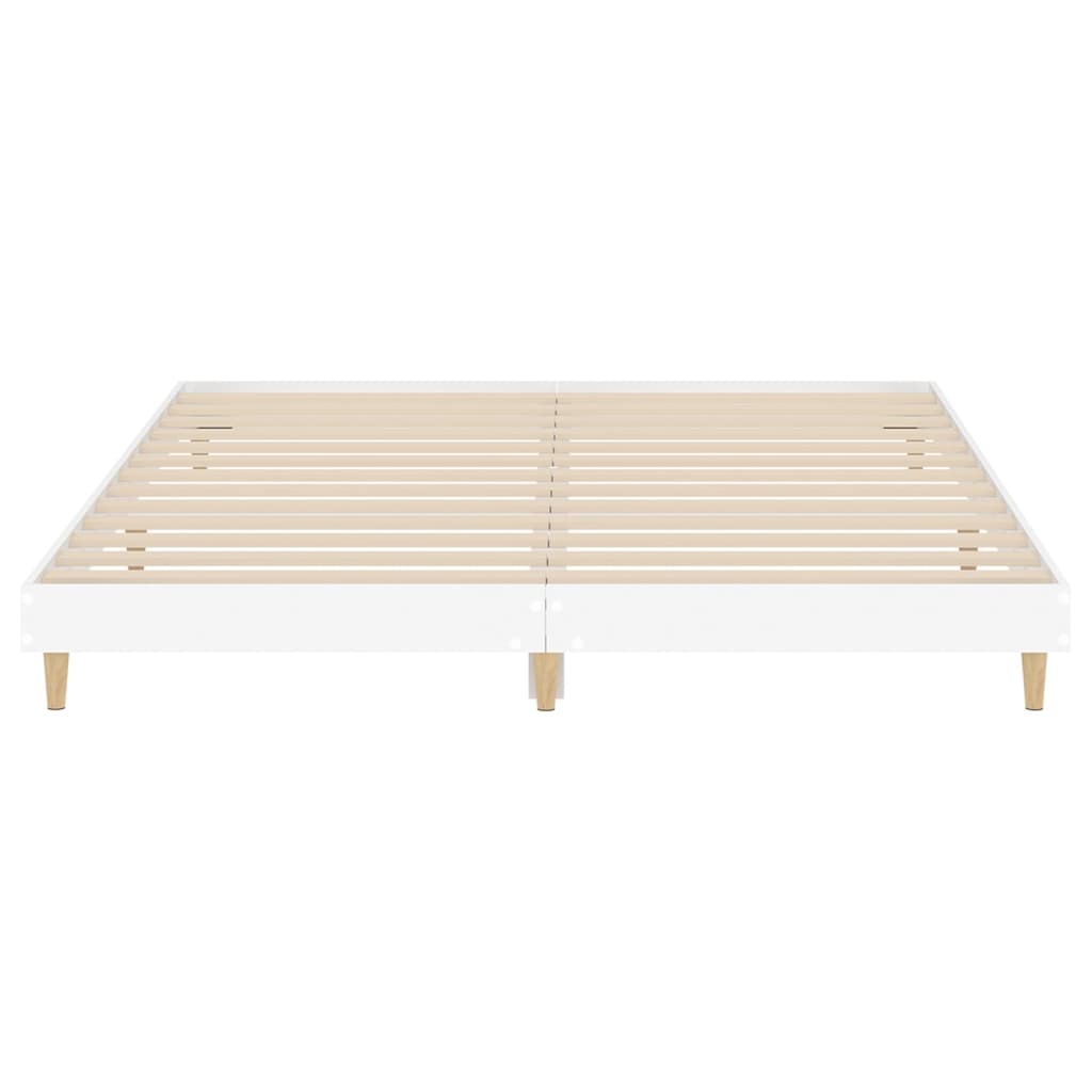 Sengeramme hvit 200x200 cm konstruert tre