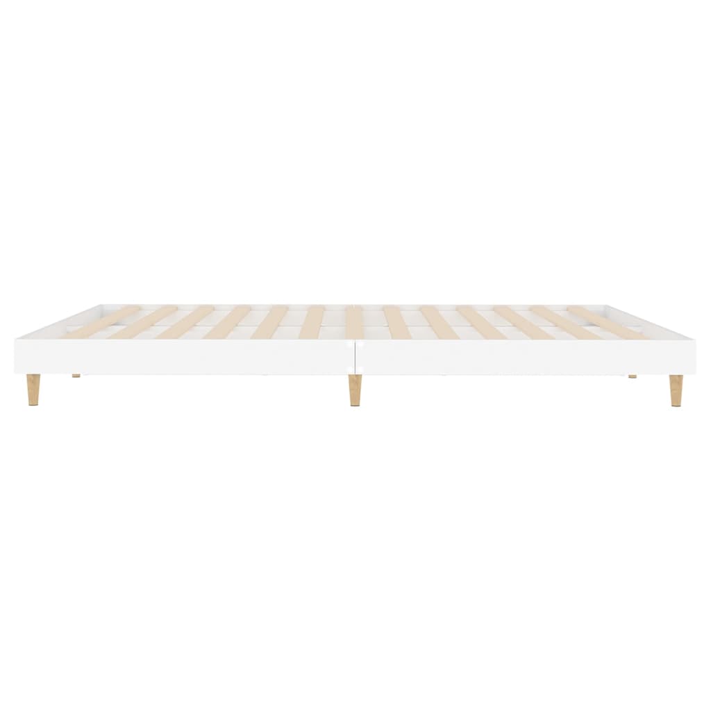 Sengeramme hvit 200x200 cm konstruert tre