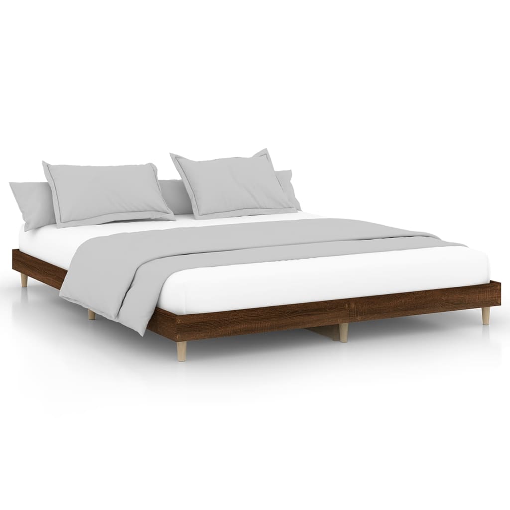 Sengeramme uten madrass madrass brun eik 200x200 cm