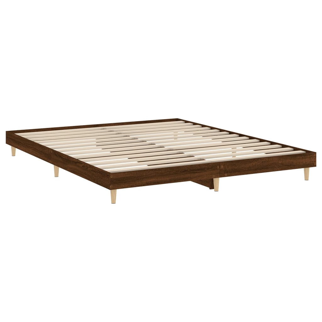 Sengeramme uten madrass madrass brun eik 200x200 cm