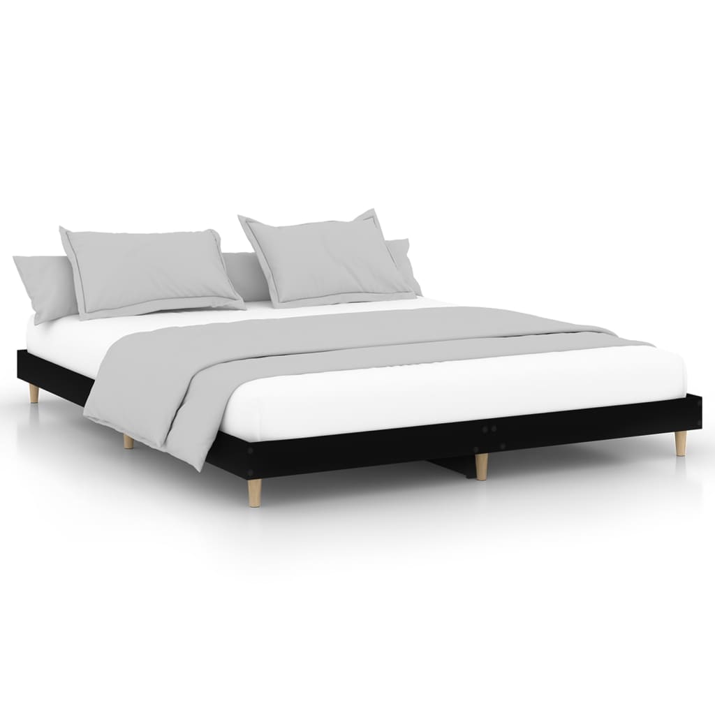 Sengeramme svart 120x200 cm konstruert tre