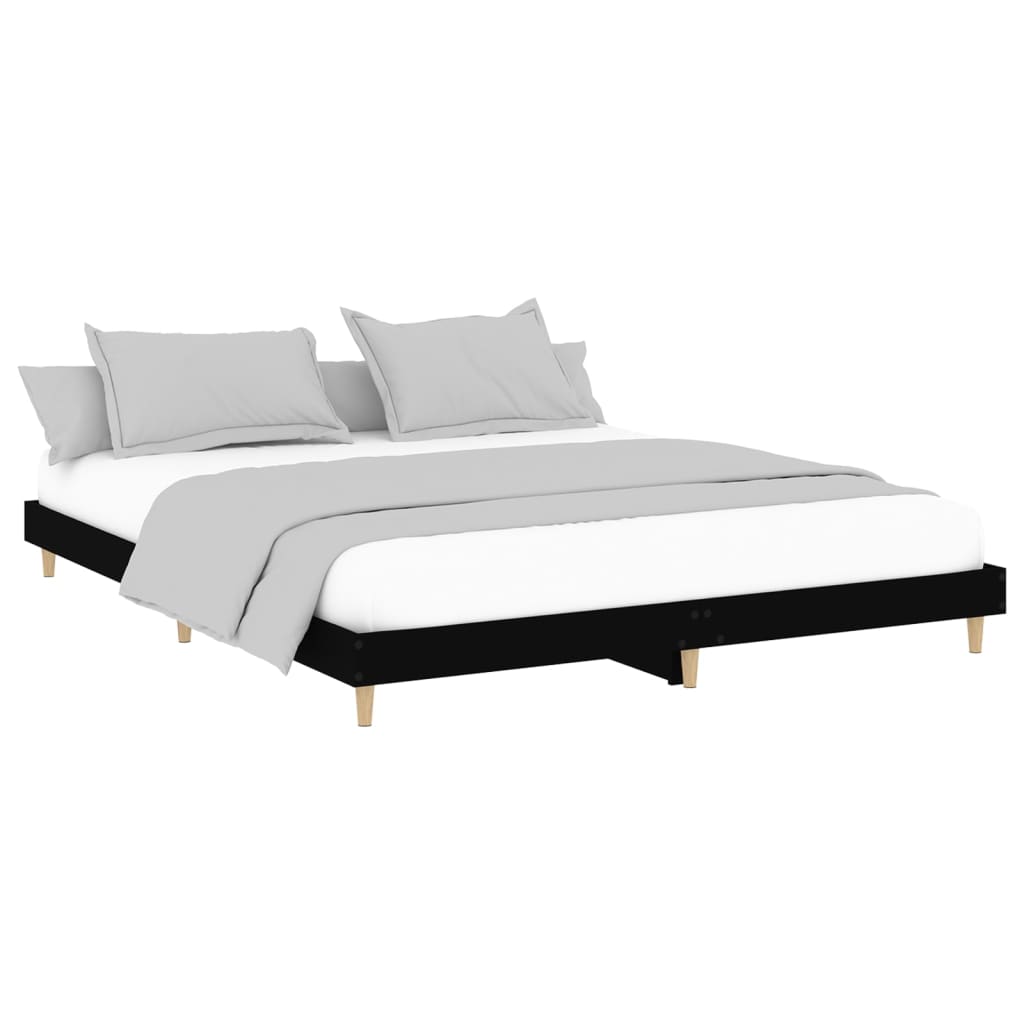 Sengeramme svart 120x200 cm konstruert tre