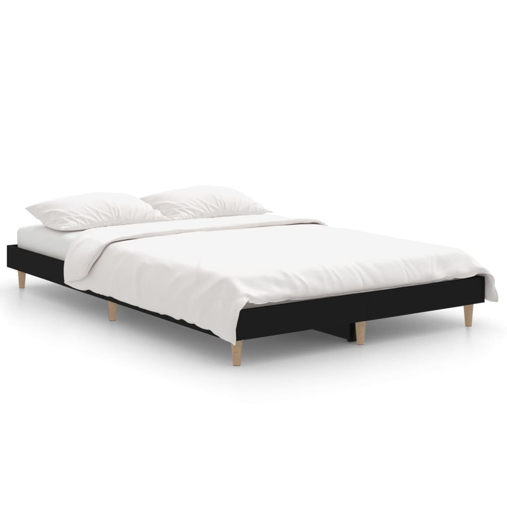 Sengeramme svart 120x190 cm konstruert tre