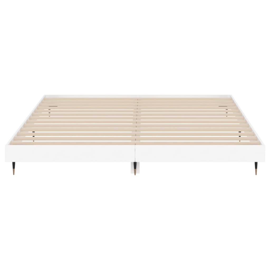 Sengeramme hvit 200x200 cm konstruert tre