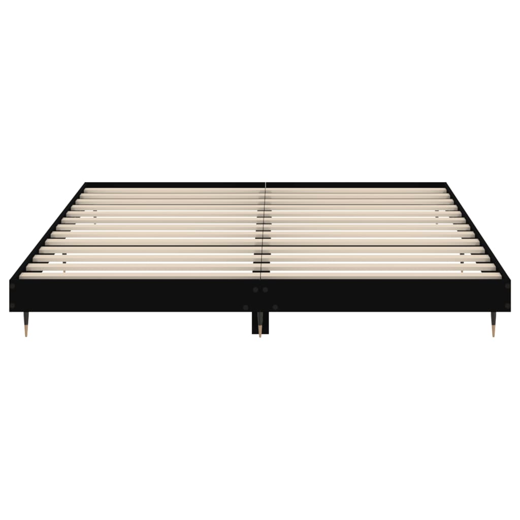 Sengeramme svart 200x200 cm konstruert tre