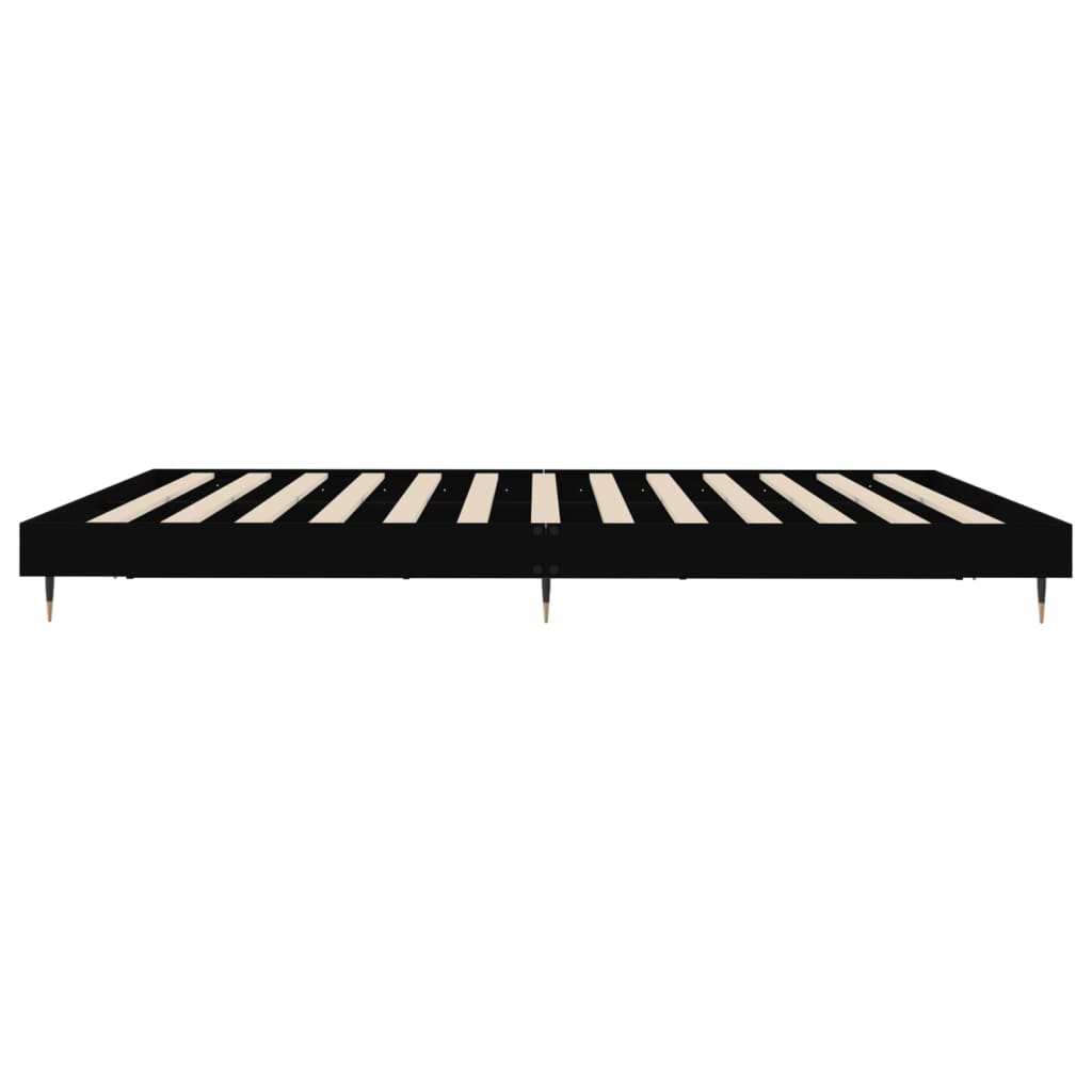 Sengeramme svart 200x200 cm konstruert tre