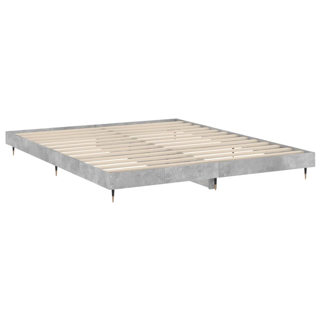 Sengeramme betonggrå 200x200 cm konstruert tre