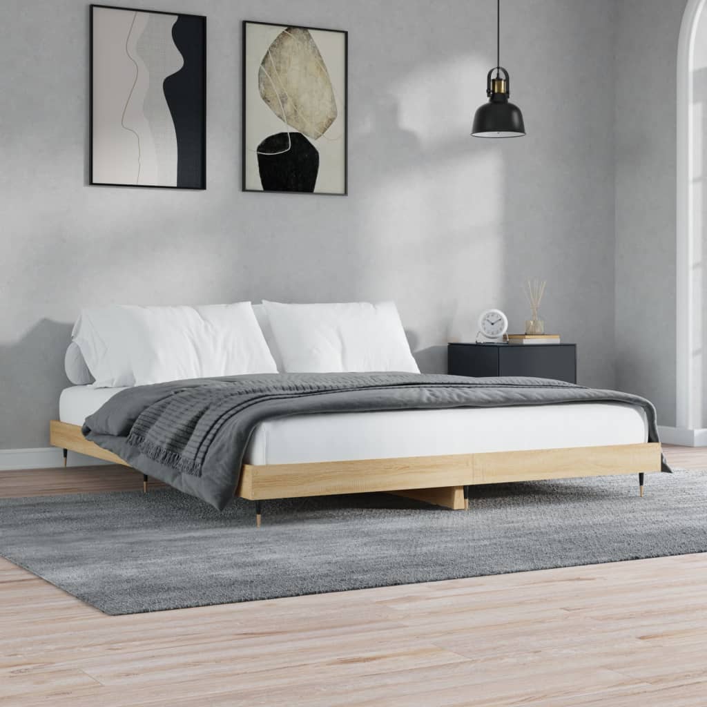 Sengeramme uten madrass sonoma eik 120x200 cm konstruert tre
