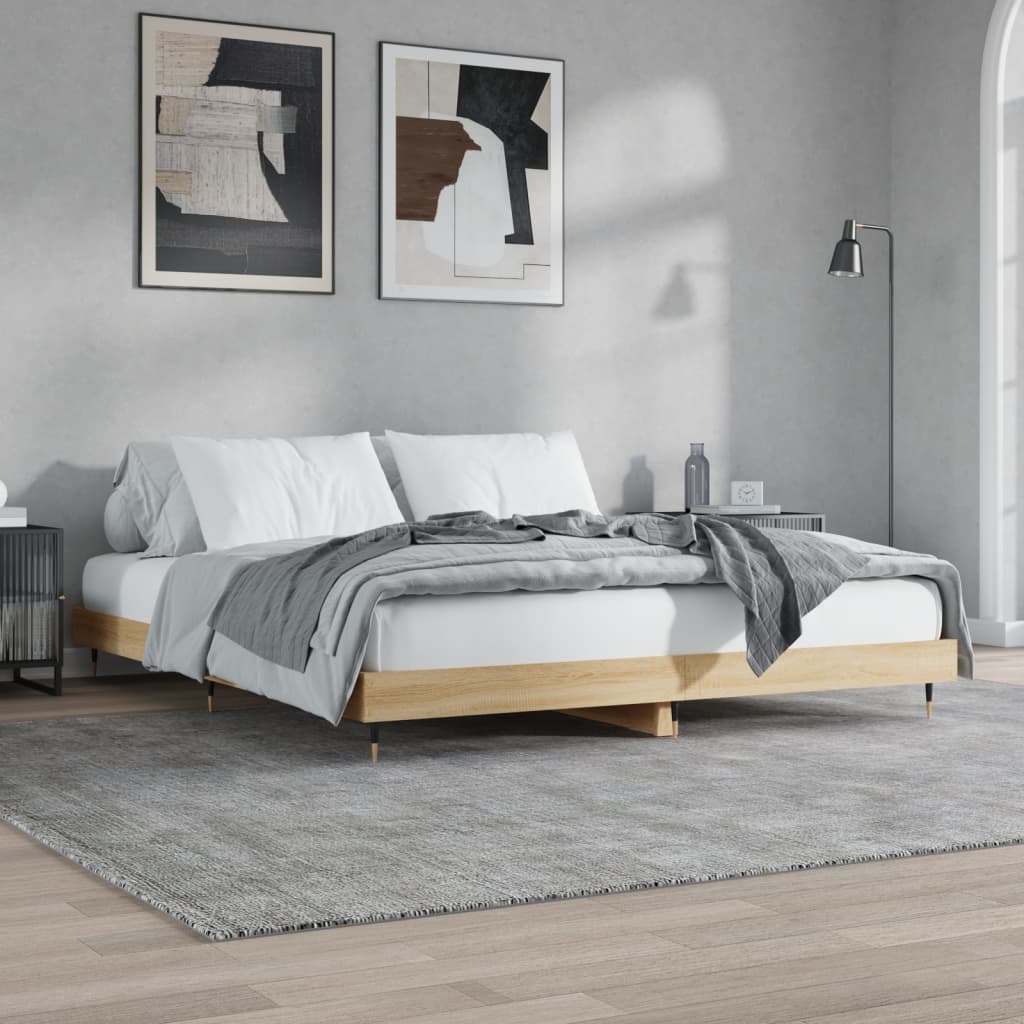 Sengeramme uten madrass sonoma eik 120x200 cm konstruert tre