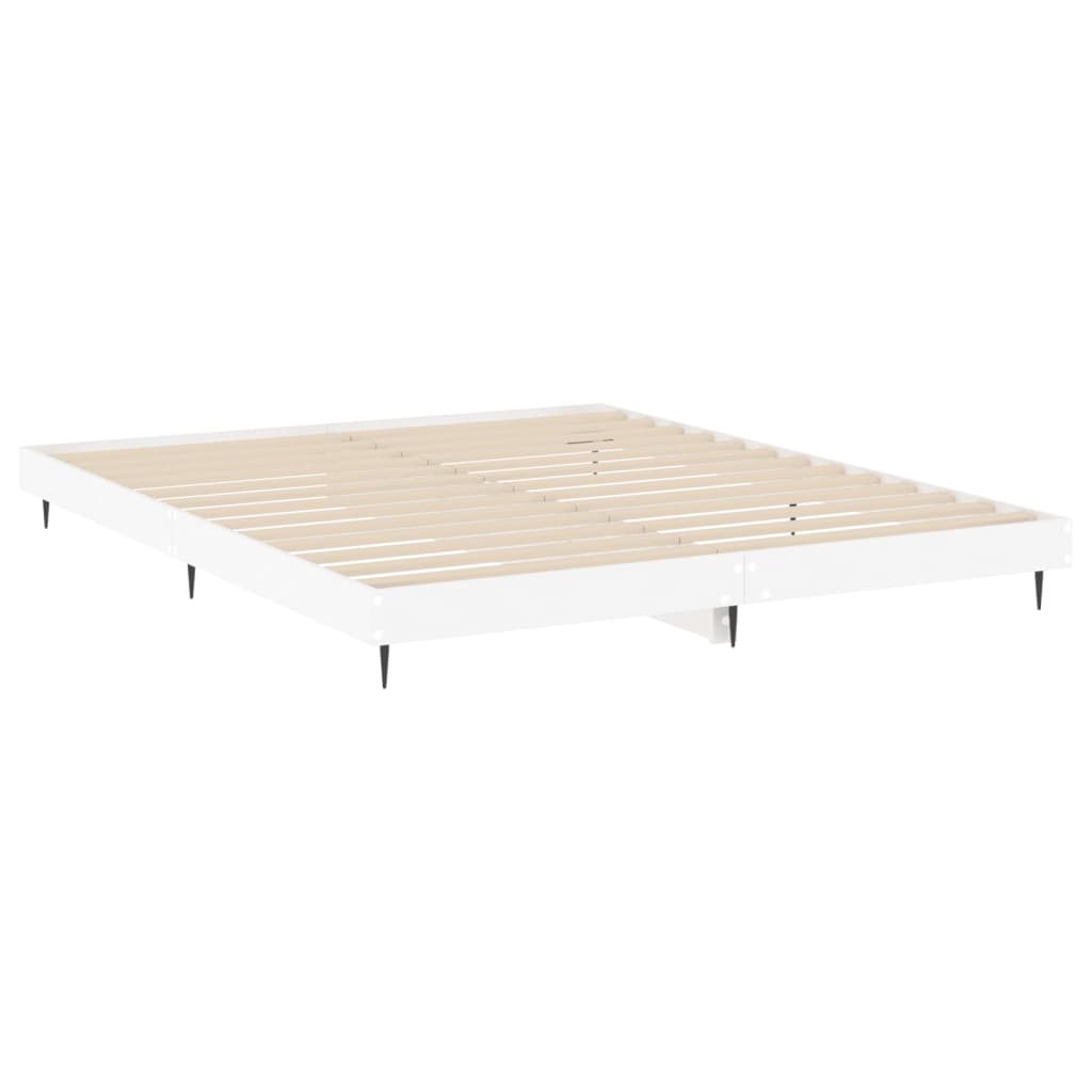 Sengeramme hvit 200x200 cm konstruert tre