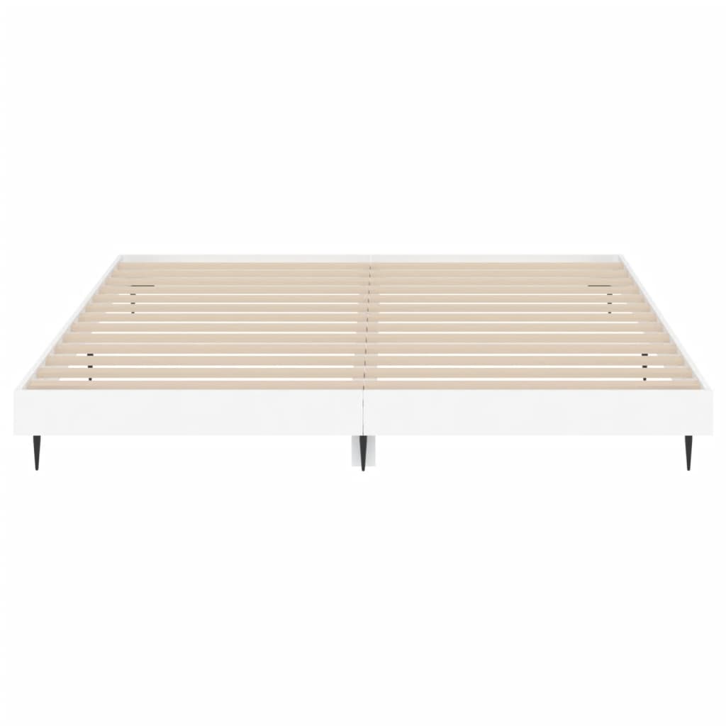 Sengeramme hvit 200x200 cm konstruert tre