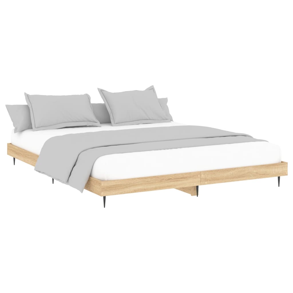 Sengeramme uten madrass sonoma eik 200x200 cm konstruert tre