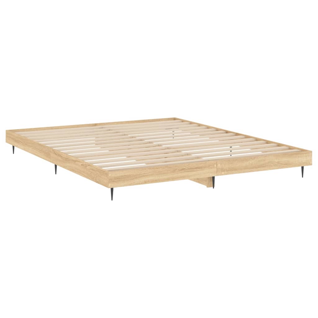 Sengeramme uten madrass sonoma eik 200x200 cm konstruert tre