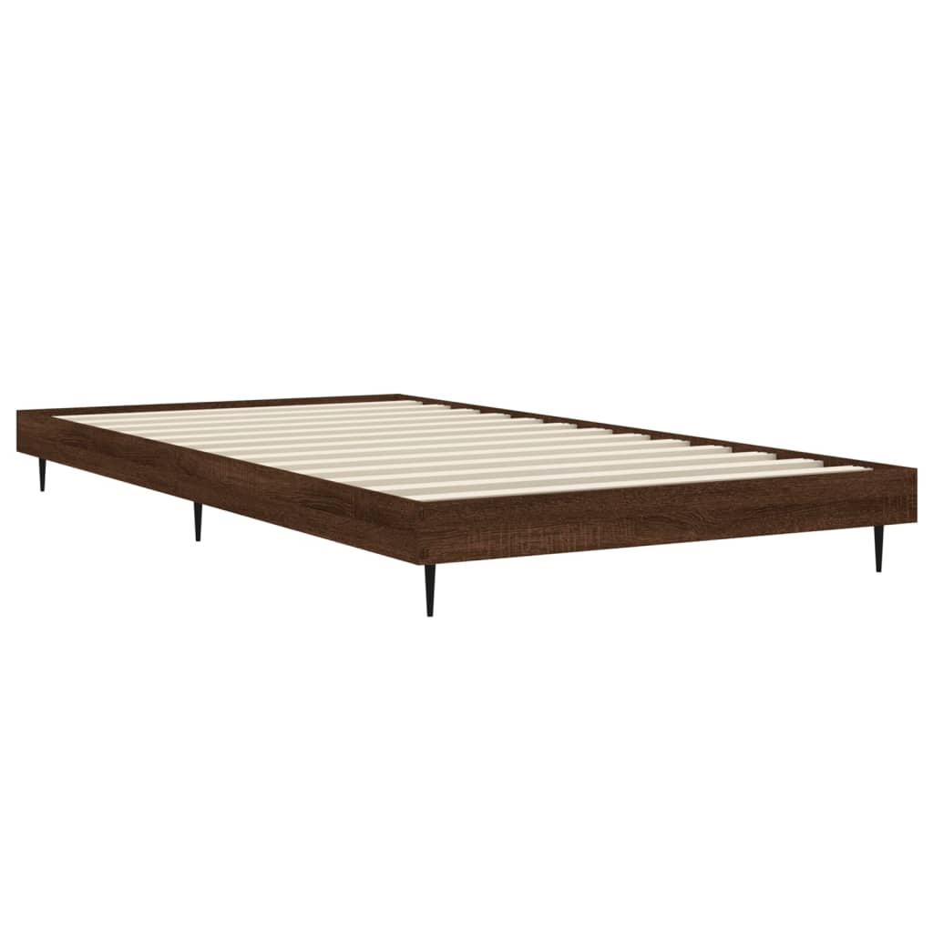 Sengeramme uten madrass brun eik 100x200 cm konstruert tre