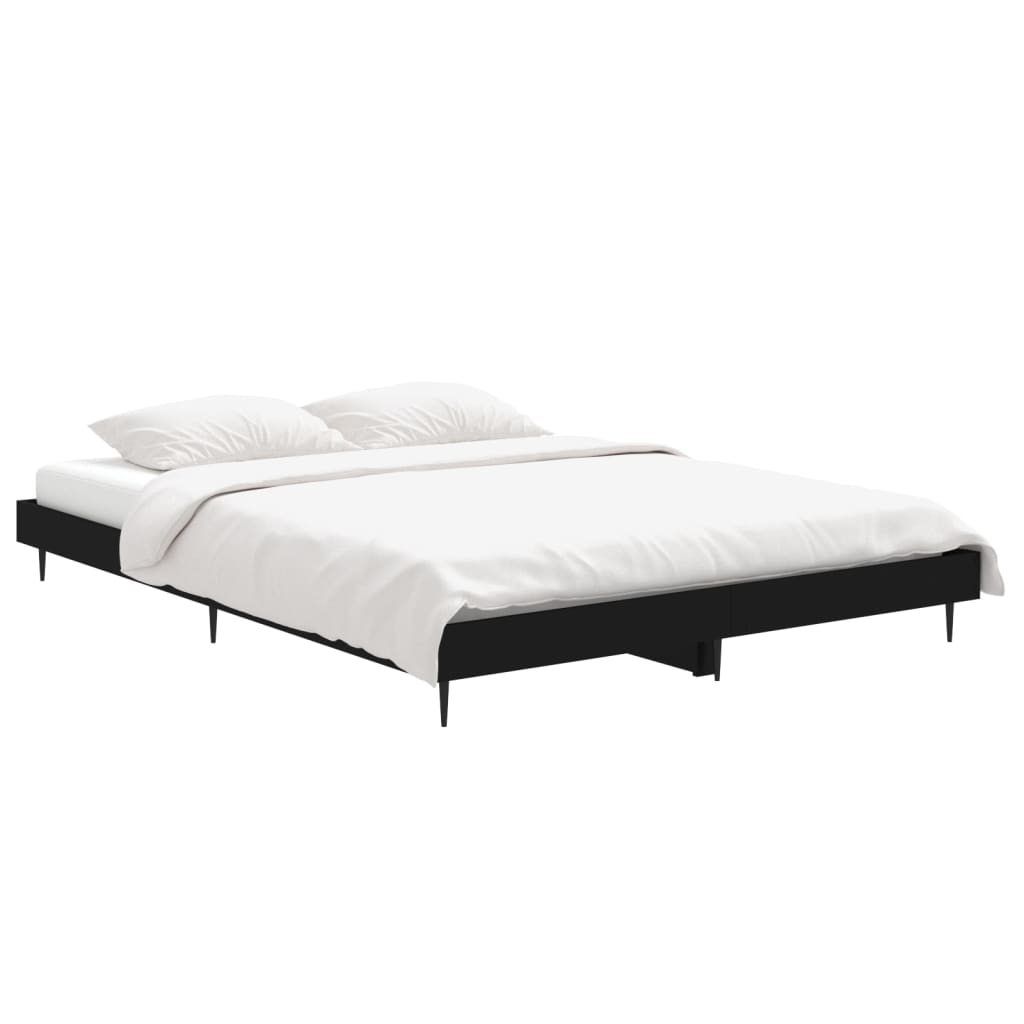 Sengeramme svart 140x190 cm konstruert tre