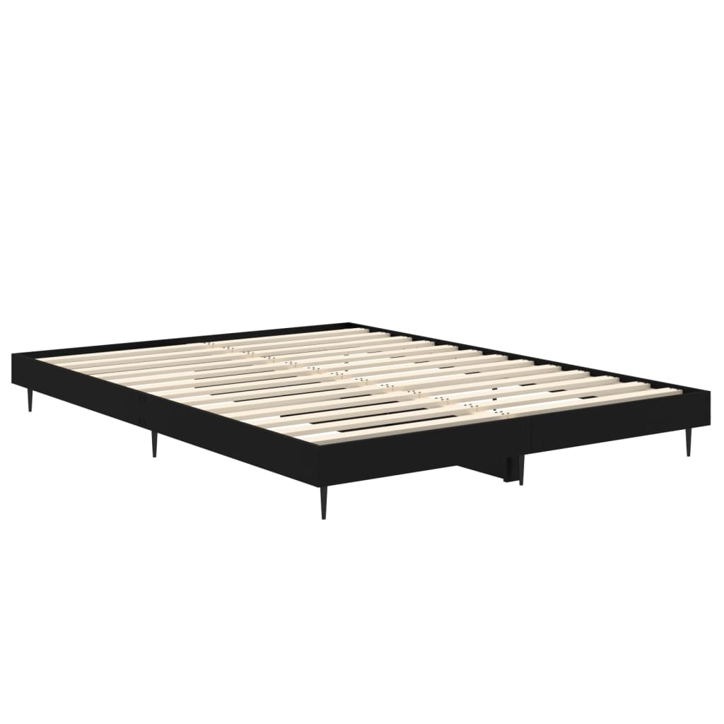 Sengeramme svart 140x190 cm konstruert tre