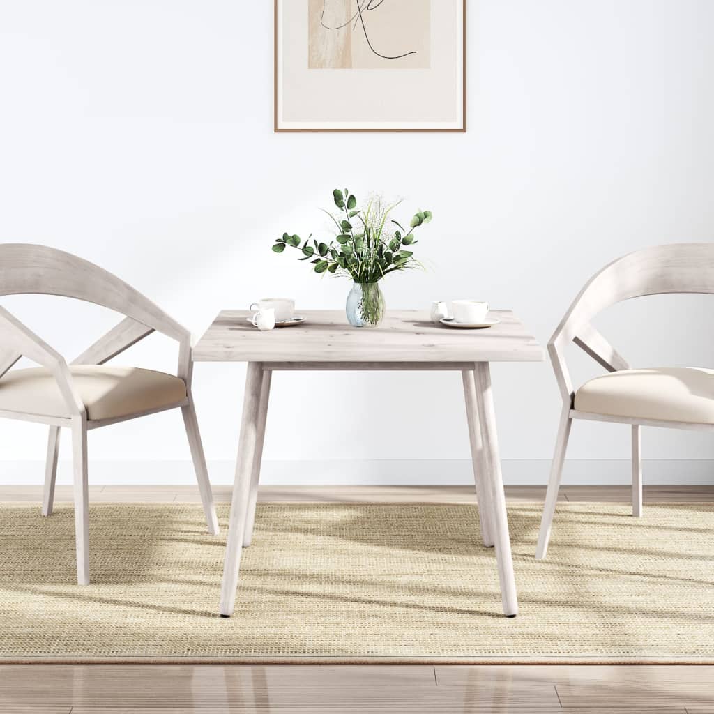 Bordplate hvit 80x80x2,5 cm heltre furu rektangulær