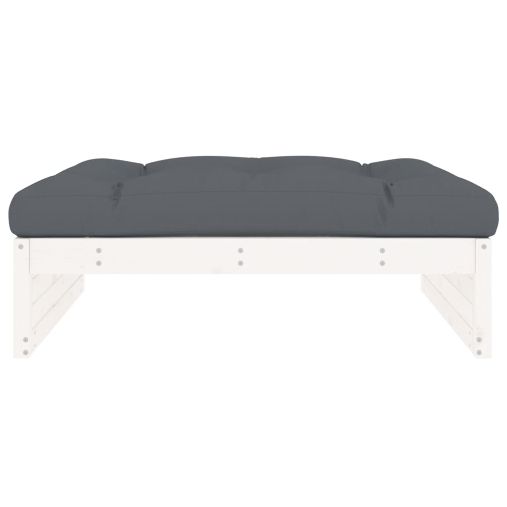 Hagefotskammel hvit 120x80 cm heltre furu