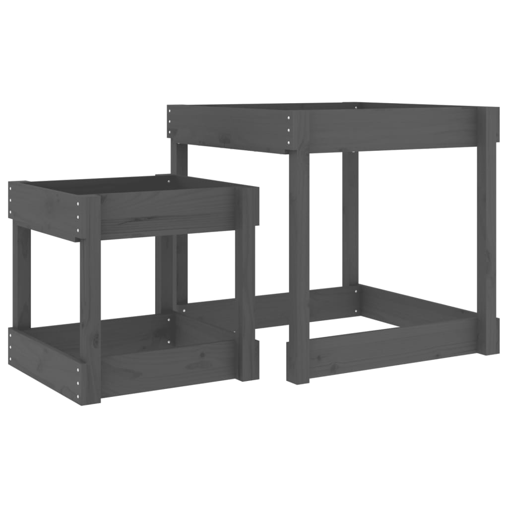 Sandbord 2 stk grå heltre furu