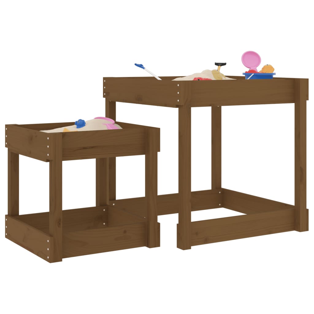 Sandbord 2 stk honningbrun heltre furu