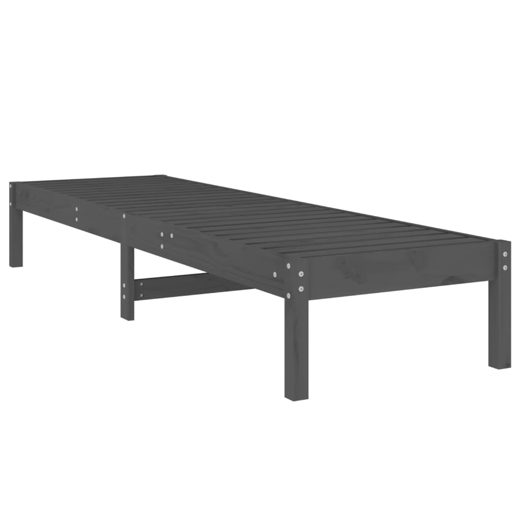 Solsenger 2 stk grå 199,5x60x74 cm heltre furu