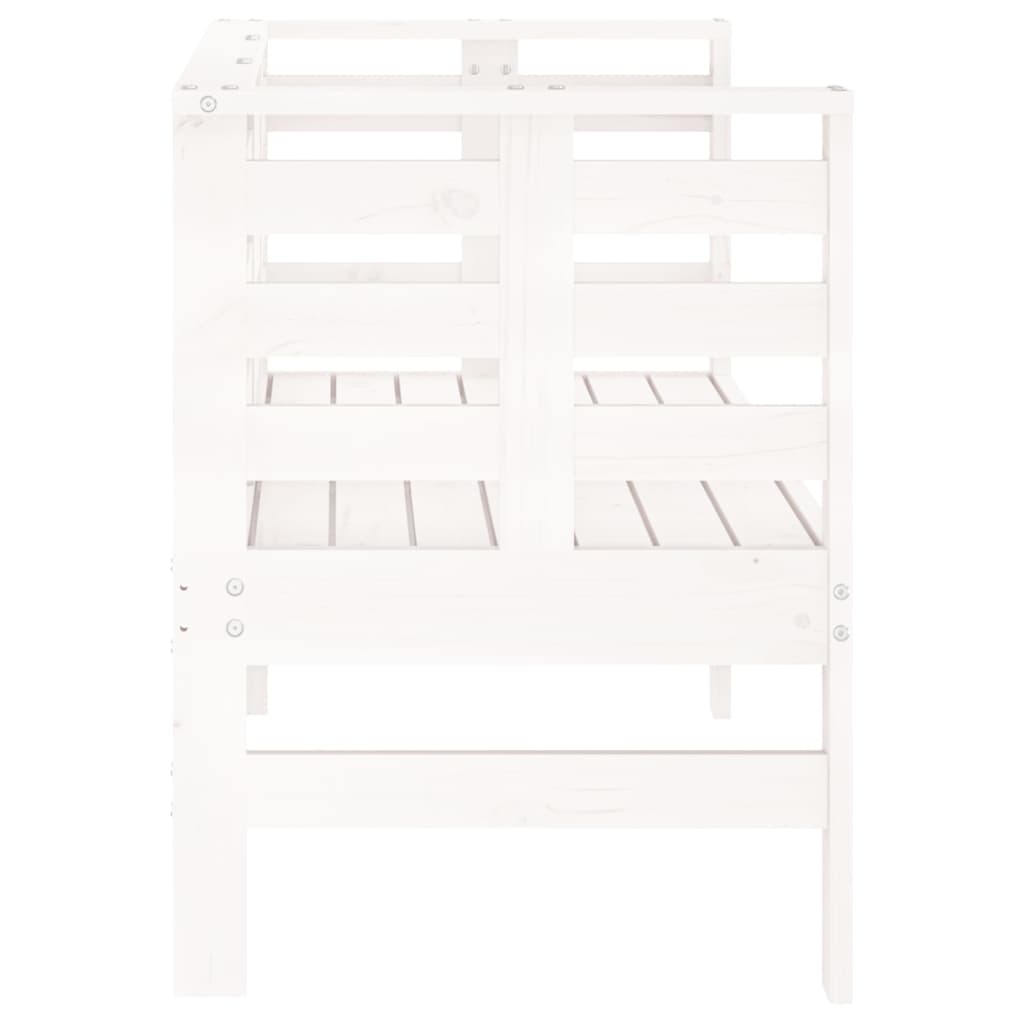 Hagebenk hvit 111,5x53x71 cm heltre furu