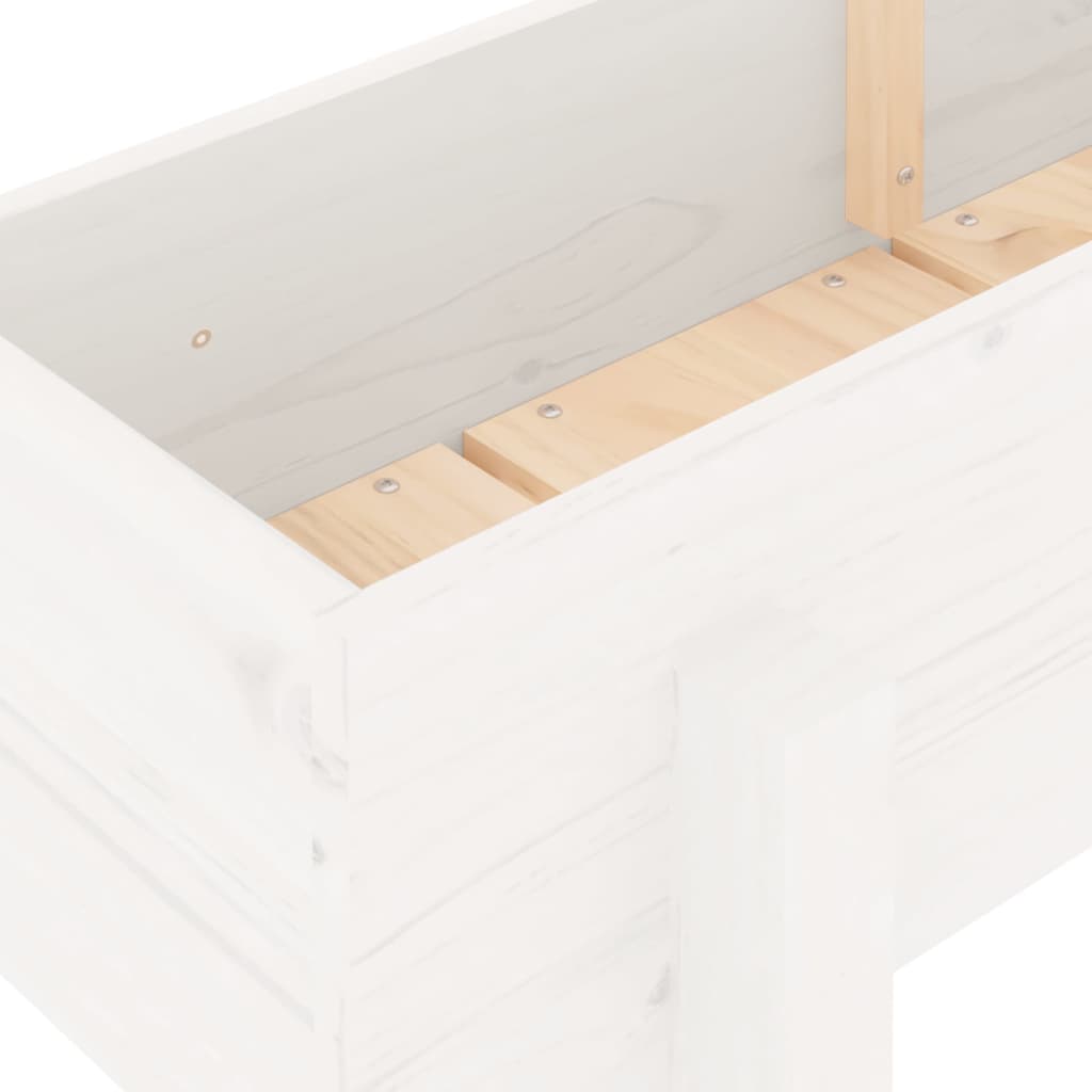 Høybed for hage hvit 160x30x38 cm heltre furu