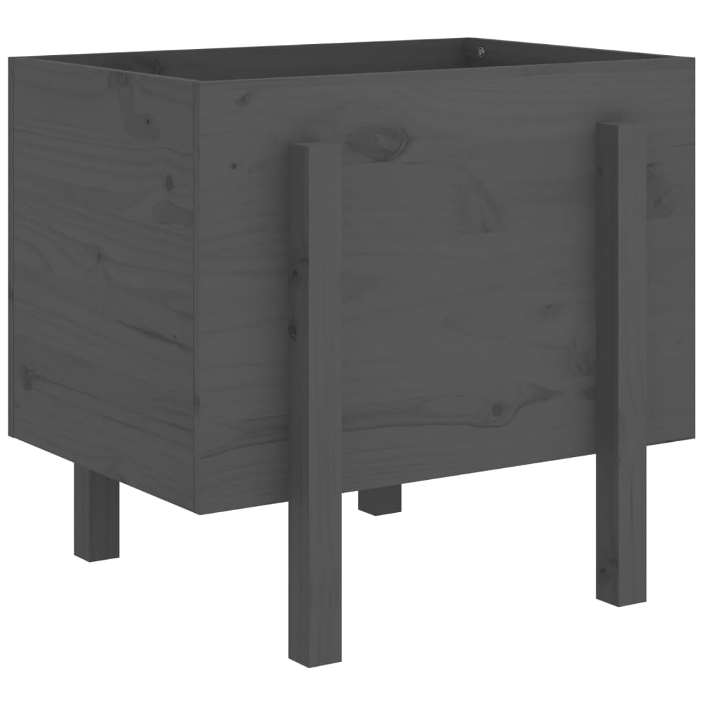 Hageplantekasse grå 62x50x57 cm heltre furu