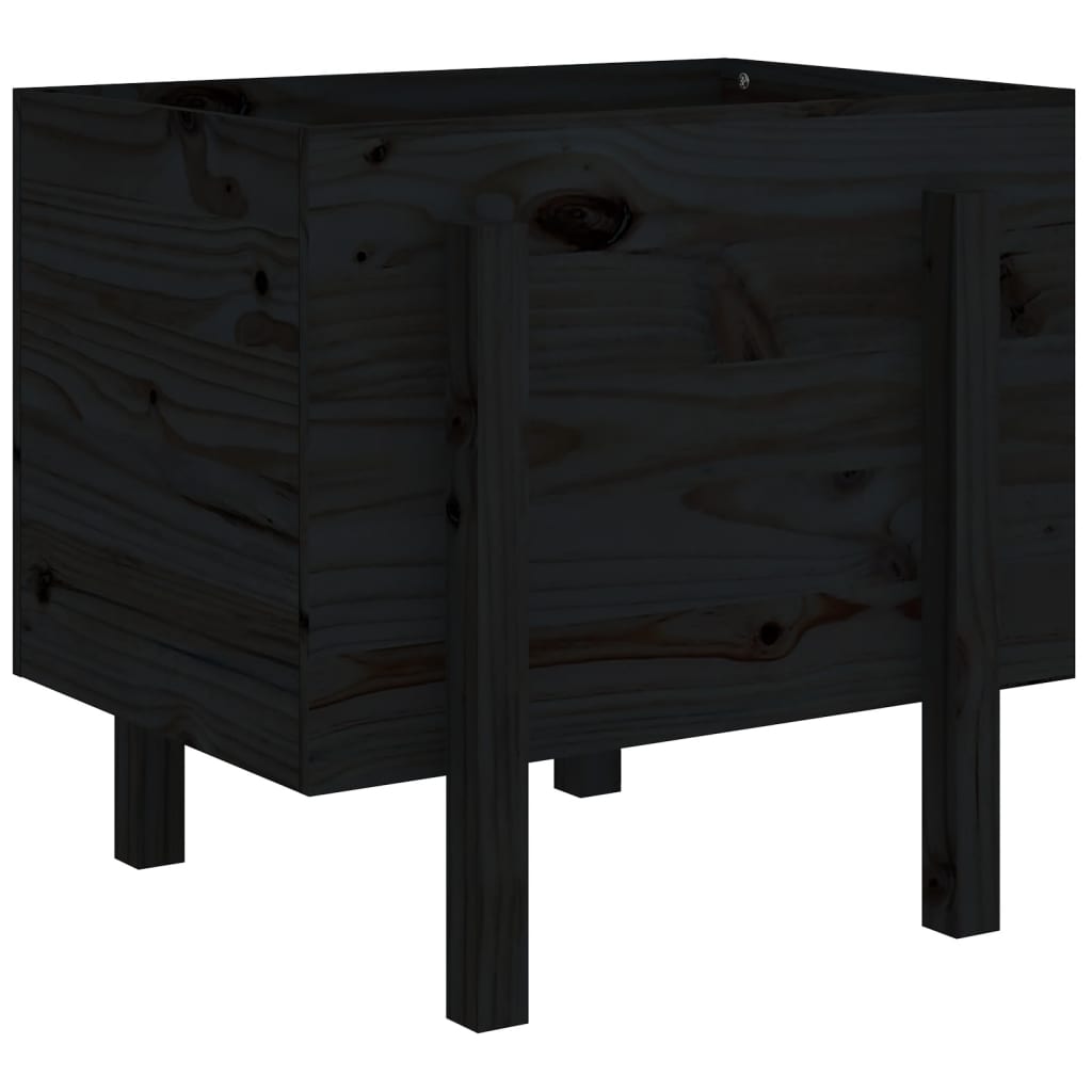 Hageplantekasse svart 62x50x57 cm heltre furu