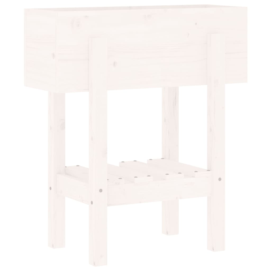 Hageplantekasse hvit 62x30x69 cm heltre furu