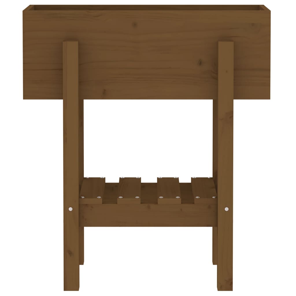 Plantekasse honningbrun 62x30x69 cm heltre furu