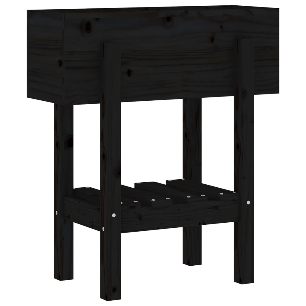 Hageplantekasse svart 62x30x69 cm heltre furu