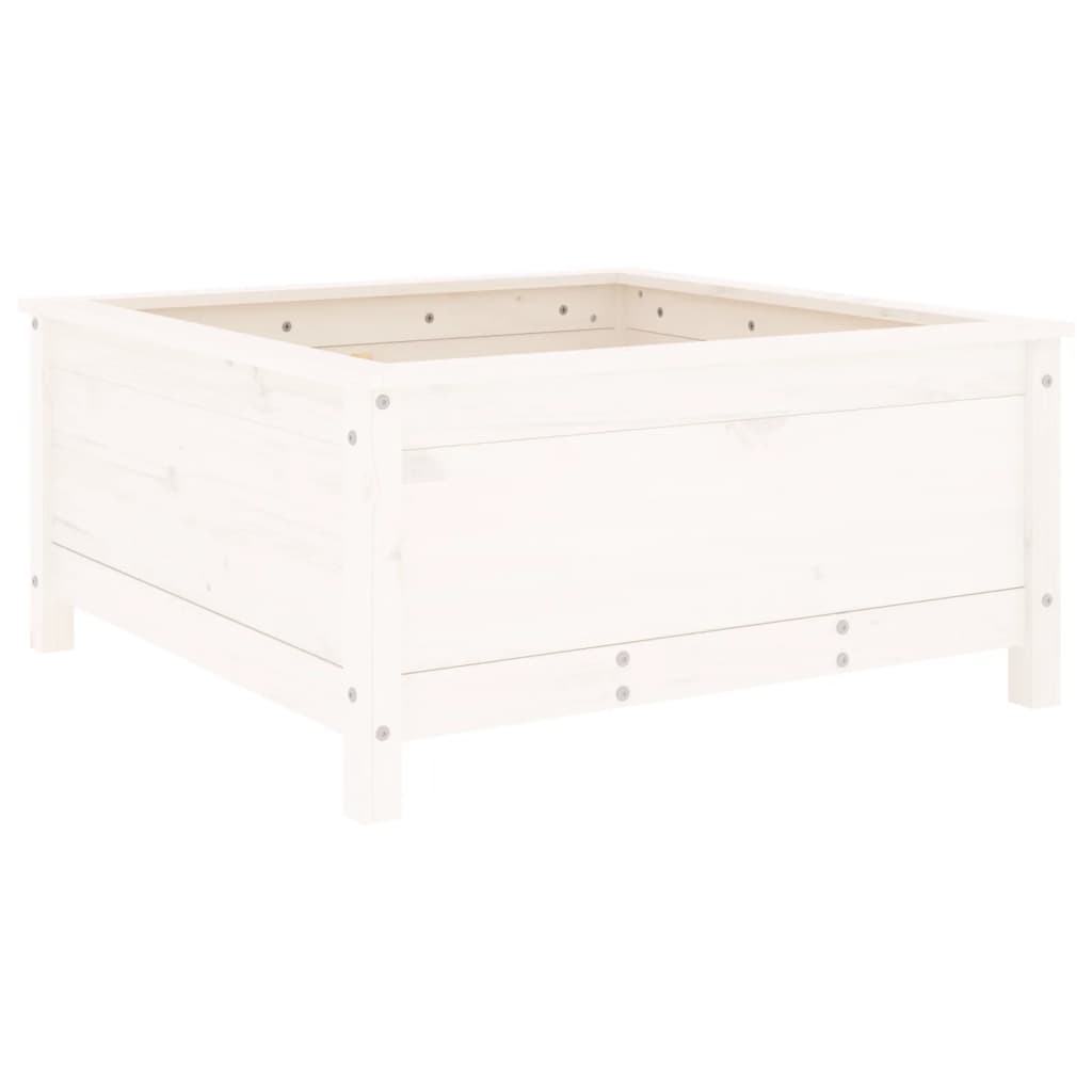 Hageplantekasse hvit 82,5x82,5x39 cm heltre furu