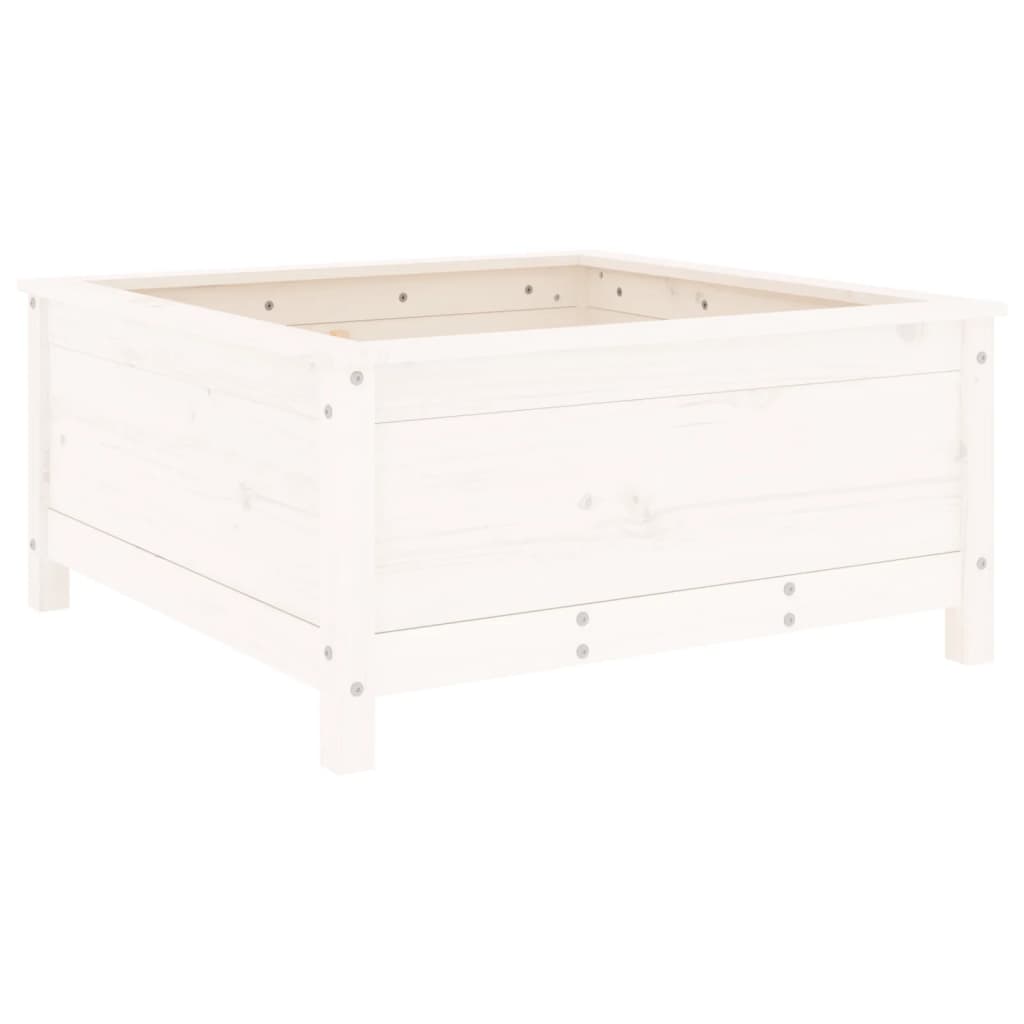 Hageplantekasse hvit 82,5x82,5x39 cm heltre furu